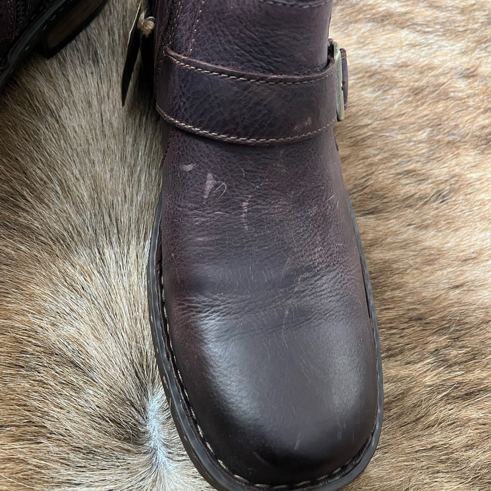 Born Dark Brown Leather Ankle Boots - Picture 7 of 9